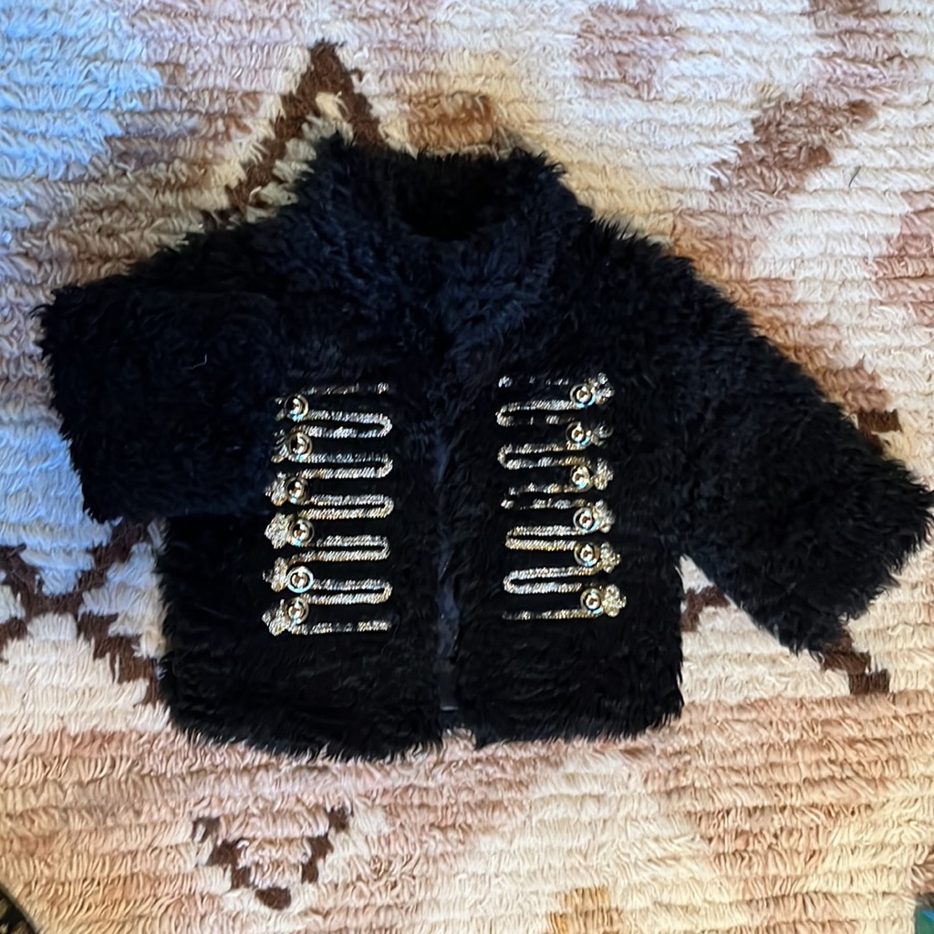 Black Fur Rock & Roll Coat Band Jacket Winter